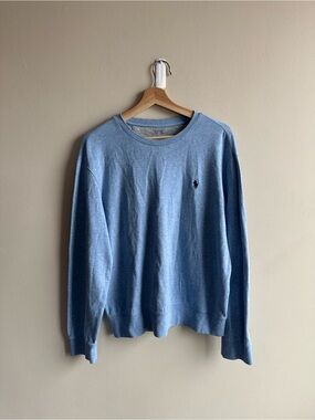 Ralph Lauren Light Blue Crewneck Sweatshirt with Polo Pony